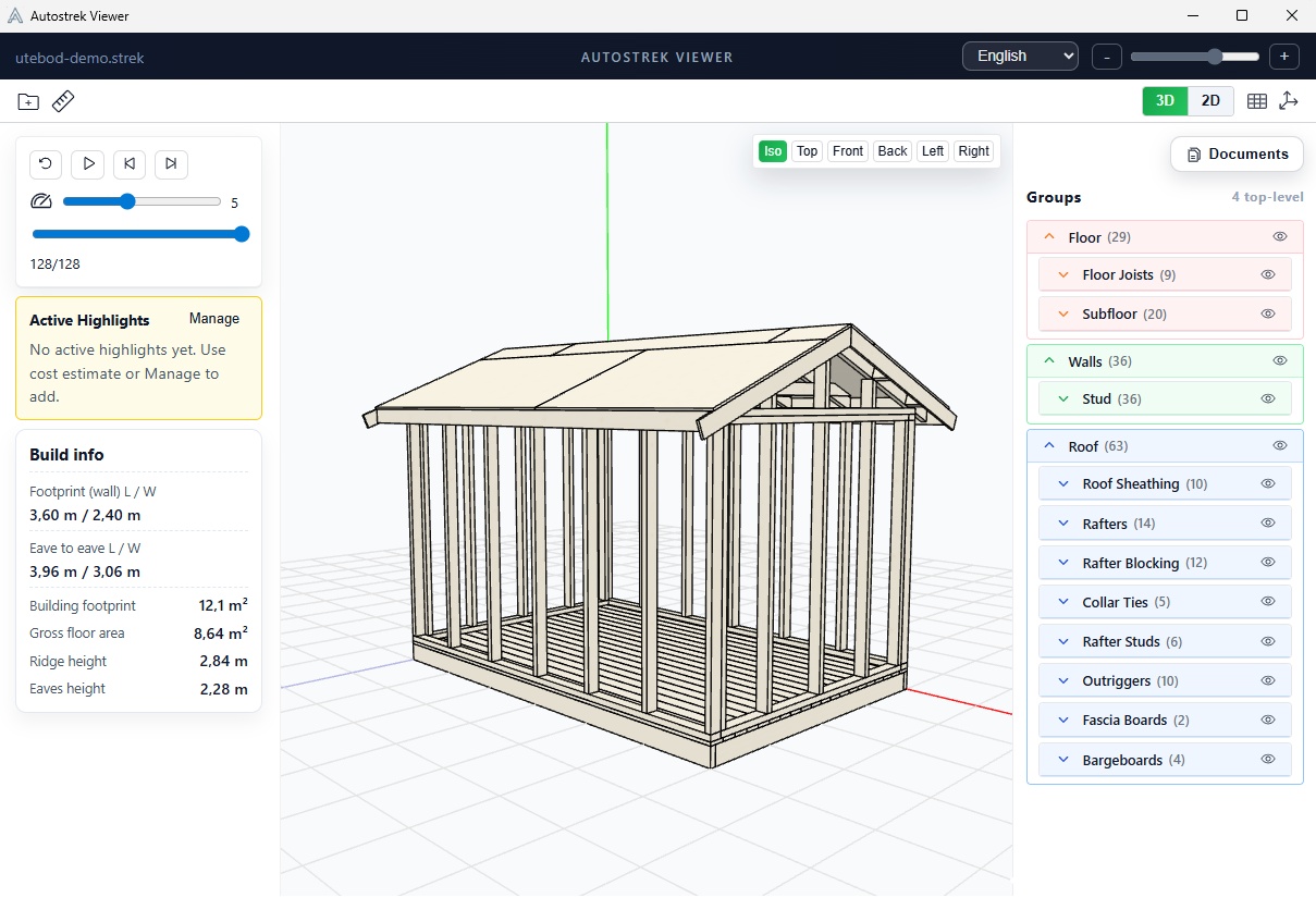 3D-modell i Autostrek Viewer